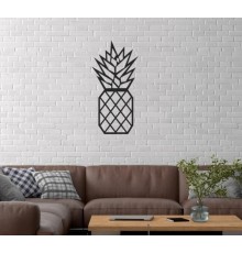 Duvar Dekor Süs Mdf Ahşap Ananas Desenli 13 x 27 Siyah Renk