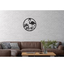 Duvar Dekor Süs Mdf Ahşap Flamingo Kuş Temalı 40 x 40 Siyah Renk