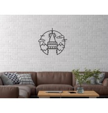 Duvar Dekor Süs Mdf Ahşap Galata Kulesi Temalı 32 x 30 Siyah Renk