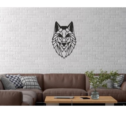 Duvar Dekor Süs Mdf Ahşap Kurt Temalı 23 x 35 Siyah Renk
