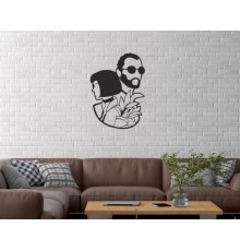 Duvar Dekor Süs Mdf Ahşap Leon ve Matilda Temalı 23 x 32 Siyah Renk