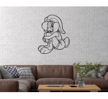 Duvar Dekor Süs Mdf Ahşap Lola Bunny Temalı 26 x 32 Siyah Renk