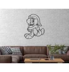 Duvar Dekor Süs Mdf Ahşap Lola Bunny Temalı 26 x 32 Siyah Renk