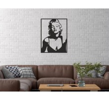 Duvar Dekor Süs Mdf Ahşap Marilyn Monroe 30 x 39 Siyah Renk
