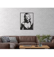 Duvar Dekor Süs Mdf Ahşap Marilyn Monroe 30 x 39 Siyah Renk