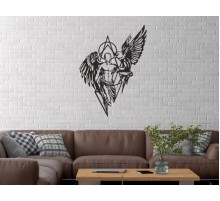 Duvar Dekor Süs Mdf Ahşap Melek Temalı 29 x 40 Siyah Renk