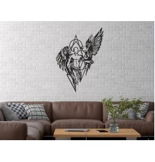 Duvar Dekor Süs Mdf Ahşap Melek Temalı 29 x 40 Siyah Renk