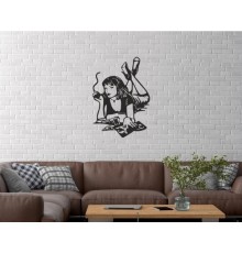 Duvar Dekor Süs Mdf Ahşap Mia Temalı 25 x 35 Siyah Renk