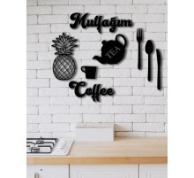 Duvar Dekor Süs Mdf Ahşap Mutfak Temalı Siyah Renk