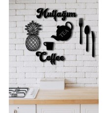 Duvar Dekor Süs Mdf Ahşap Mutfak Temalı Siyah Renk