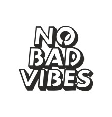 Duvar Dekor Süs Mdf Ahşap No Bad Vibes Temalı 40 x 35 Siyah Renk