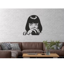 Duvar Dekor Süs Mdf Ahşap PULP FICTION Temalı 31 x 32 Siyah Renk
