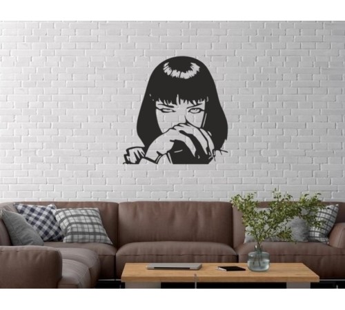 Duvar Dekor Süs Mdf Ahşap PULP FICTION Temalı 31 x 32 Siyah Renk