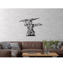 Duvar Dekor Süs Mdf Ahşap Zeus 41 x 32 Siyah Renk