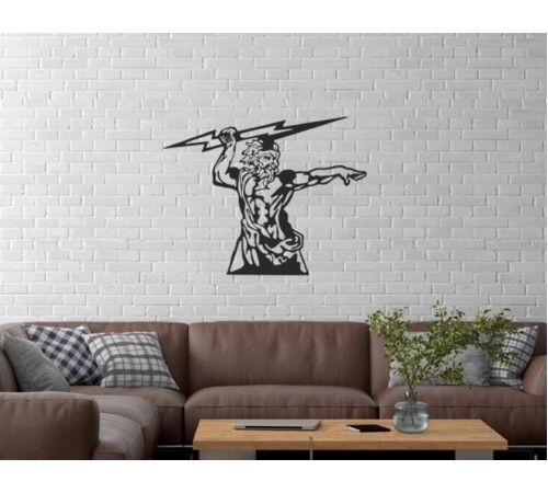 Duvar Dekor Süs Mdf Ahşap Zeus 41 x 32 Siyah Renk