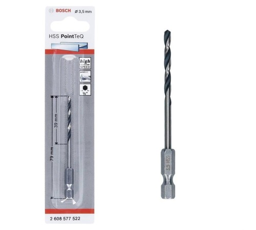 Bosch Pointteq Altıgen Şaftlı Hss Matkap Ucu 3,5 mm Bosch Pointteq Altıgen Şaftlı Hss Matkap Ucu 3,5 mm