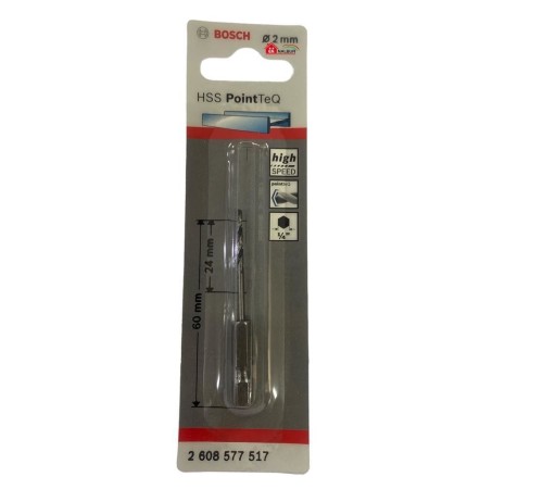 Bosch Pointteq Altıgen Şaftlı Hss Matkap Ucu 2 mm Bosch Pointteq Altıgen Şaftlı Hss Matkap Ucu 2 mm
