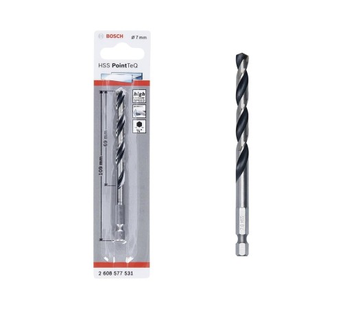 Bosch Pointteq Altıgen Şaftlı Hss Matkap Ucu 7 mm Bosch Pointteq Altıgen Şaftlı Hss Matkap Ucu 7 mm