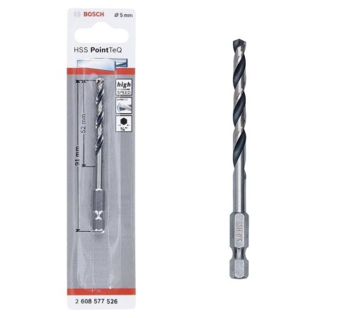 Bosch Pointteq Altıgen Şaftlı Hss Matkap Ucu 5 mm Bosch Pointteq Altıgen Şaftlı Hss Matkap Ucu 5 mm