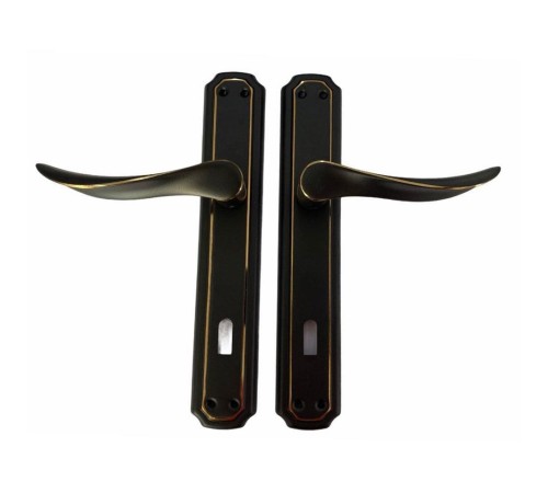 Zambak Şeritli Mat Siyah Oda Kapı Kolu