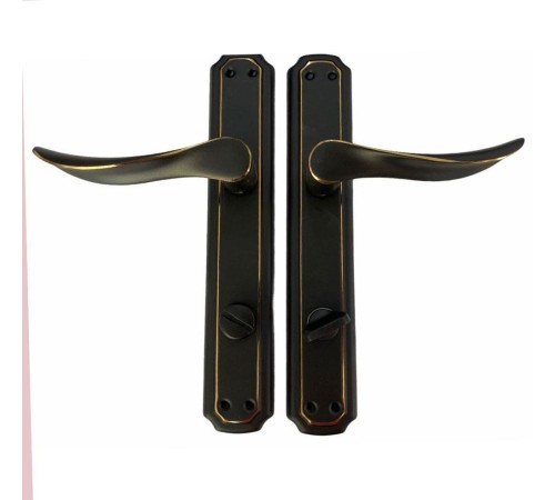 Zambak Şeritli Mat Siyah WC Kapı Kolu