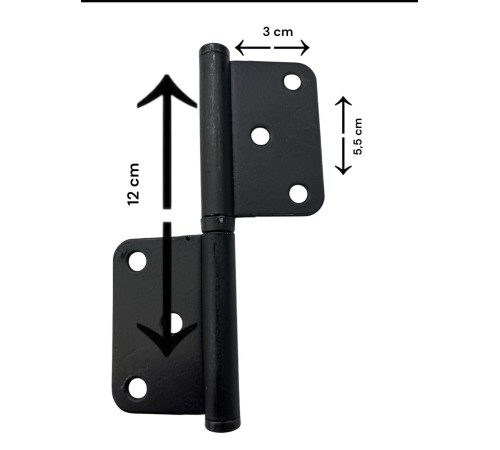 12 cm Siyah Yönsüz Cerman Menteşe 12 cm Siyah Yönsüz Cerman Menteşe