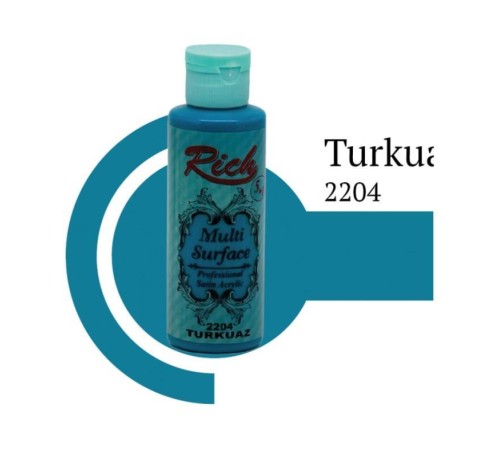 Rich Multi Surface 2204 Turkuaz Akrilik Boya 120 cc Rich Multi Surface 2204 Turkuaz Akrilik Boya 120 cc