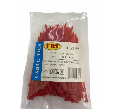 FRT Kırmızı 2,5x100 Kablo Bağı