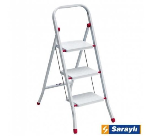 Saraylı Pratik Metal Merdiven Beyaz 3 Basamaklı Saraylı Pratik Metal Merdiven Beyaz 3 Basamaklı