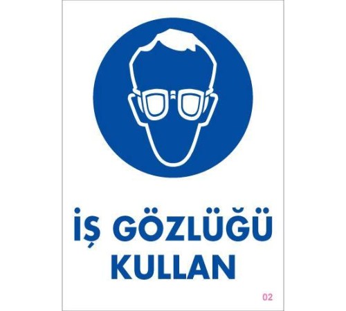 İş Gözlüğü Kullan Uyarı Levhası 25x35 KOD:2 İş Gözlüğü Kullan Uyarı Levhası 25x35 KOD:2