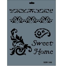 Rich New Seri N-108 Stencil 35x25 cm