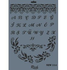 Rich New Seri N-114 Stencil 35x25 cm