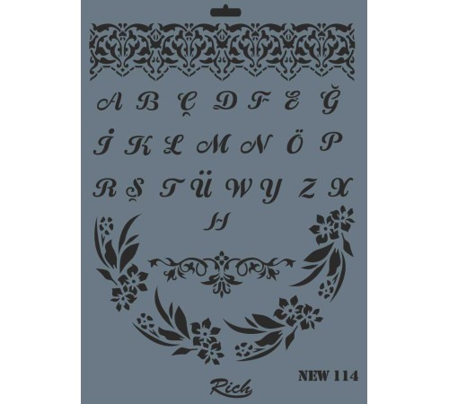Rich New Seri N-114 Stencil 35x25 cm