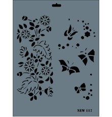 Rich New Seri N-117 Stencil 35x25 cm