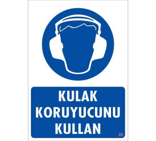 Kulak Koruyucu Kullan Uyarı Levhası 25x35 KOD:35 Kulak Koruyucu Kullan Uyarı Levhası 25x35 KOD:35
