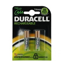 Duracell Şarjedilebilir İnce Kalem Pil 2'li AAA 750 mAh