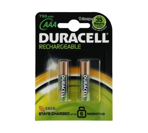 Duracell Şarjedilebilir İnce Kalem Pil 2'li AAA 750 mAh Duracell Şarjedilebilir İnce Kalem Pil 2'li AAA 750 mAh