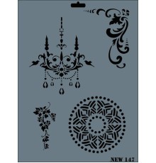 Rich New Seri N-147 Stencil 35x25 cm