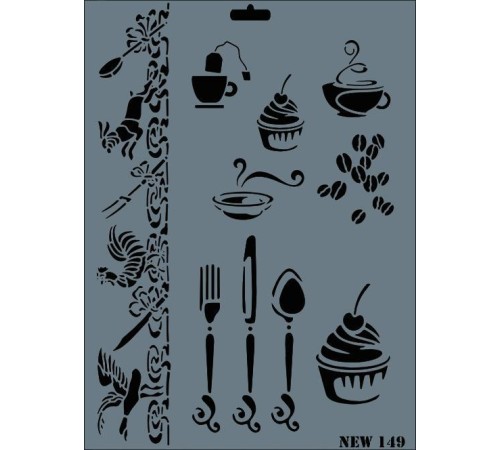 Rich New Seri N-149 Stencil 35x25 cm