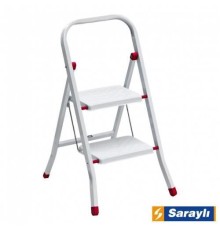 Saraylı Pratik Metal Merdiven Beyaz 2 Basamaklı