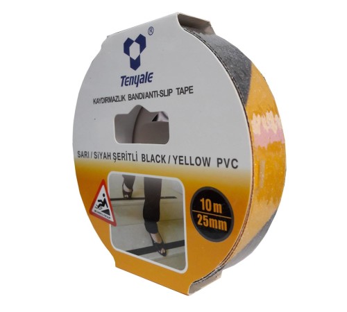 Norşin 25 mm 5 Metre Sarı Siyah Kaydırmazlık Bandı