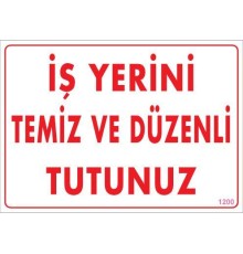 Temizlik Düzen Uyarı Levhası 25x35 KOD:1200