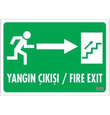 Yangın Çıkışı Uyarı Levhası 17,5x25 KOD:929