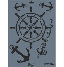 Rich New Seri N-584 Stencil 35x25 cm