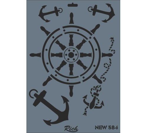 Rich New Seri N-584 Stencil 35x25 cm