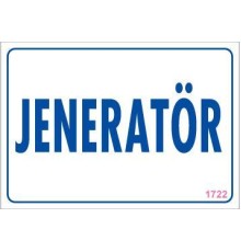 Jeneratör Uyarı Levhası 17,5x25 KOD:1722