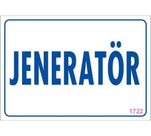 Jeneratör Uyarı Levhası 17,5x25 KOD:1722 Jeneratör Uyarı Levhası 17,5x25 KOD:1722