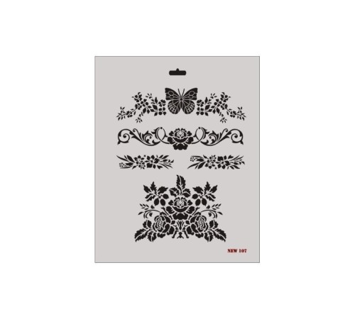 Rich New Seri N-107 Stencil 35x25 cm