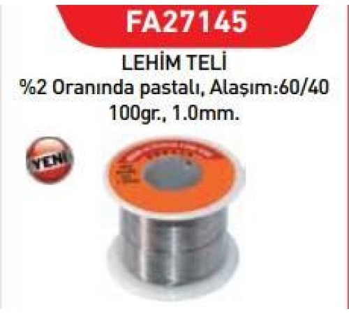 Fastbond 27145 Lehim Teli 1 mm 100 gr Fastbond 27145 Lehim Teli 1 mm 100 gr