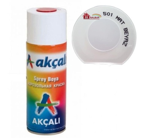 Akçalı Sprey Boya 400 ml 501 Mat Beyaz Akçalı Sprey Boya 400 ml 501 Mat Beyaz